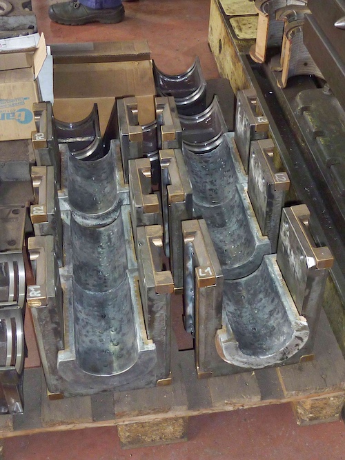 Achslager ausgegossen