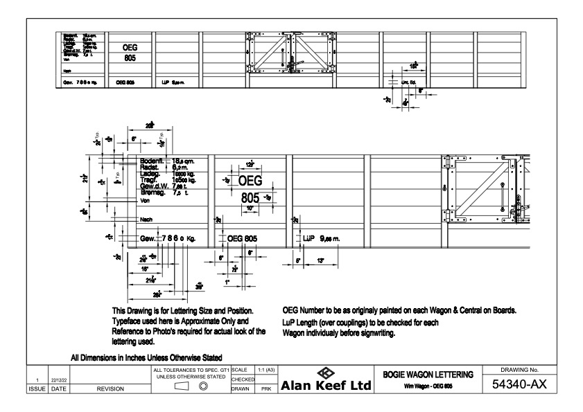 54340 AX Bogie Wagon Lettering 805